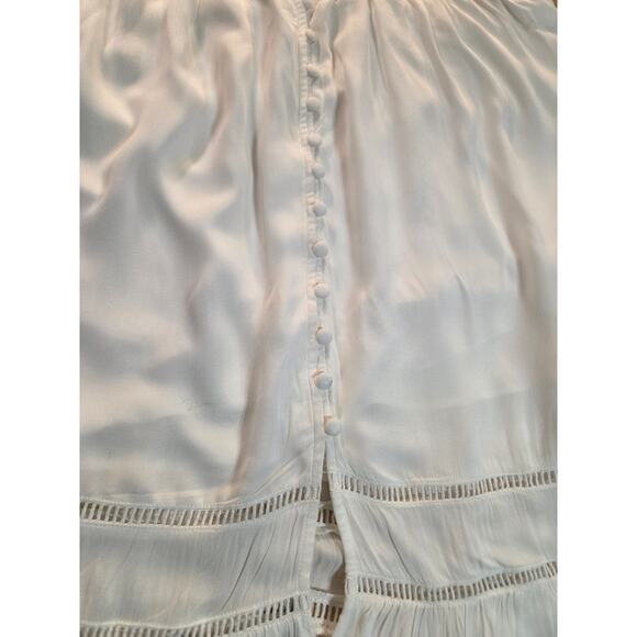 Hudson Bay spaghetti strap White tiered summer dress MIDI cotton lightweight sm - Picture 4 of 5